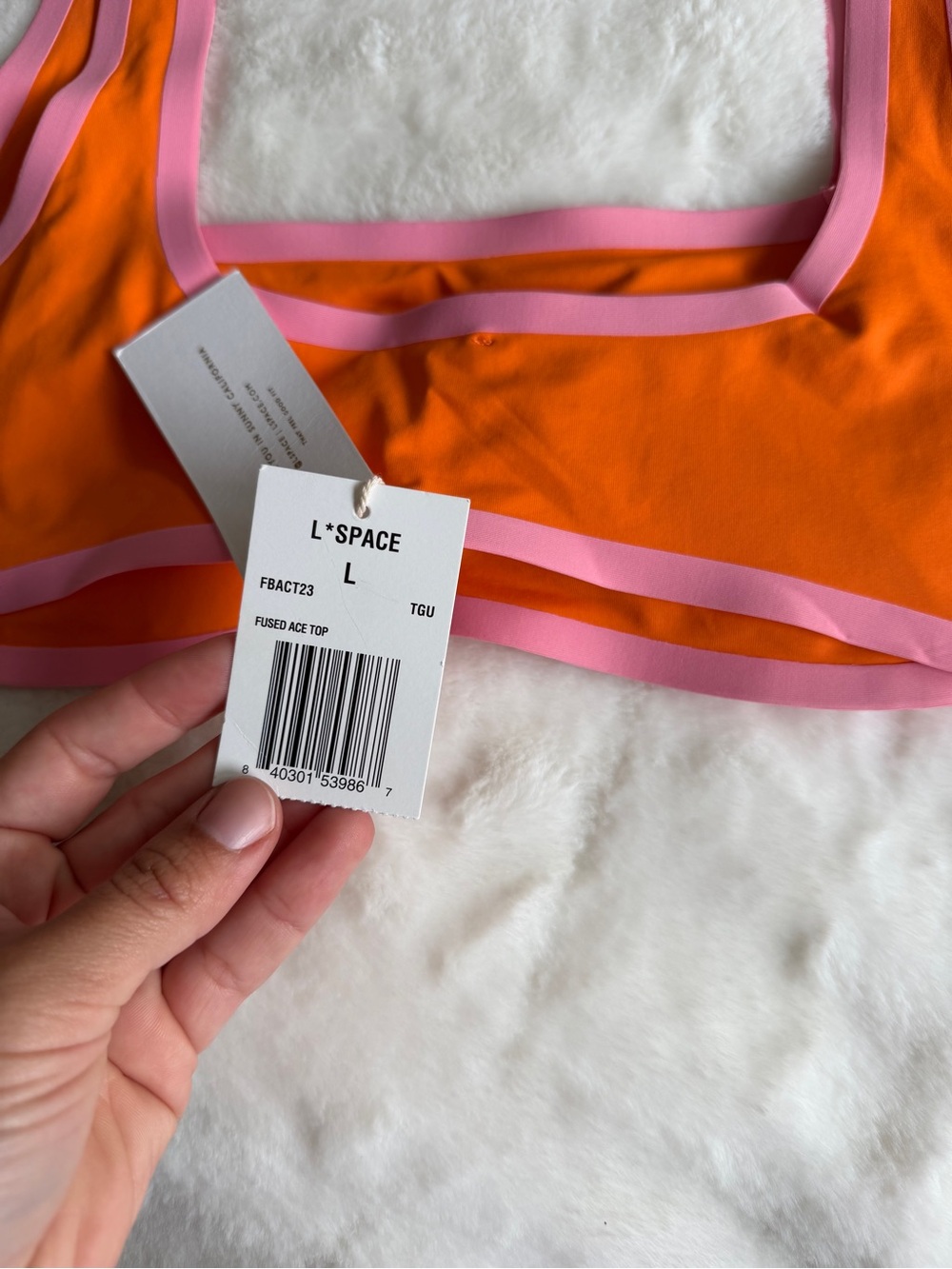 L*Space Fused Ace Bikini Top Tangerine Size Large NWT - Picture 8 of 10
